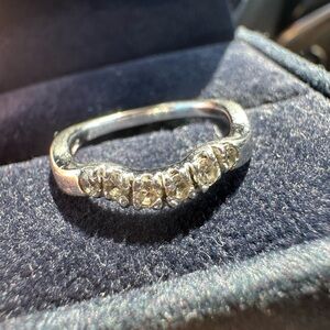 SOLD 🚫 Custom Platinum 6 Stone Diamond Wedding Band ~ 4.5